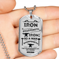Friends Build One Another Proverbs Necklace Stainless Steel or 18k Gold Dog Tag 24" Chain-Express Your Love Gifts