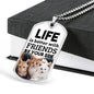 Friendship Gift Necklace Stainless Steel or 18k Gold Dog Tag 24" Chain-Express Your Love Gifts