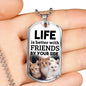 Friendship Gift Necklace Stainless Steel or 18k Gold Dog Tag 24" Chain-Express Your Love Gifts