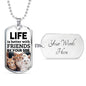 Friendship Gift Necklace Stainless Steel or 18k Gold Dog Tag 24" Chain-Express Your Love Gifts