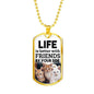 Friendship Gift Necklace Stainless Steel or 18k Gold Dog Tag 24" Chain-Express Your Love Gifts