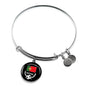 Futbol Sports Portugal Flag Circle Bangle Bracelet Stainless Steel or 18k Gold" - Express Your Love Gifts