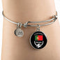 Futbol Sports Portugal Flag Circle Bangle Bracelet Stainless Steel or 18k Gold" - Express Your Love Gifts