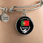 Futbol Sports Portugal Flag Circle Bangle Bracelet Stainless Steel or 18k Gold" - Express Your Love Gifts