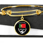 Futbol Sports Portugal Flag Circle Bangle Bracelet Stainless Steel or 18k Gold" - Express Your Love Gifts