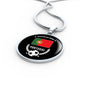 Futbol Sports Portugal Flag Circle Necklace Stainless Steel or 18k Gold 18-22" - Express Your Love Gifts