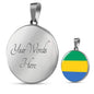 Gabon Flag Necklace Gabon Flag Stainless Steel or 18k Gold 18-22" - Express Your Love Gifts