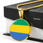 Gabon Flag Necklace Gabon Flag Stainless Steel or 18k Gold 18-22" - Express Your Love Gifts