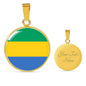 Gabon Flag Necklace Gabon Flag Stainless Steel or 18k Gold 18-22" - Express Your Love Gifts