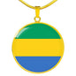 Gabon Flag Necklace Gabon Flag Stainless Steel or 18k Gold 18-22" - Express Your Love Gifts