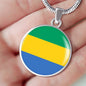 Gabon Flag Necklace Gabon Flag Stainless Steel or 18k Gold 18-22" - Express Your Love Gifts