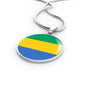 Gabon Flag Necklace Gabon Flag Stainless Steel or 18k Gold 18-22" - Express Your Love Gifts