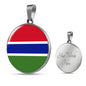 Gambia Flag Necklace Gambia Flag Stainless Steel or 18k Gold 18-22" - Express Your Love Gifts