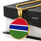 Gambia Flag Necklace Gambia Flag Stainless Steel or 18k Gold 18-22" - Express Your Love Gifts