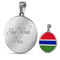 Gambia Flag Necklace Gambia Flag Stainless Steel or 18k Gold 18-22" - Express Your Love Gifts