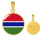 Gambia Flag Necklace Gambia Flag Stainless Steel or 18k Gold 18-22" - Express Your Love Gifts