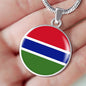 Gambia Flag Necklace Gambia Flag Stainless Steel or 18k Gold 18-22" - Express Your Love Gifts