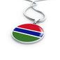 Gambia Flag Necklace Gambia Flag Stainless Steel or 18k Gold 18-22" - Express Your Love Gifts