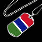 Gambia Flag Necklace Gambia Flag Stainless Steel or 18k Gold Dog Tag 24" - Express Your Love Gifts