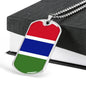Gambia Flag Necklace Gambia Flag Stainless Steel or 18k Gold Dog Tag 24" - Express Your Love Gifts