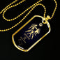Gemini Constellation Horoscope Zodiac Necklace 18k Gold Stainless Steel Dog Tag 24"-Express Your Love Gifts