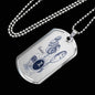 Gemini Constellation Horoscope Zodiac Necklace Dog Tag Stainless Steel or 18k Gold 24" Chain - Express Your Love Gifts