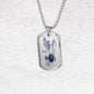 Gemini Constellation Horoscope Zodiac Necklace Dog Tag Stainless Steel or 18k Gold 24" Chain - Express Your Love Gifts