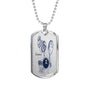 Gemini Constellation Horoscope Zodiac Necklace Dog Tag Stainless Steel or 18k Gold 24" Chain - Express Your Love Gifts