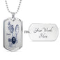 Gemini Constellation Horoscope Zodiac Necklace Dog Tag Stainless Steel or 18k Gold 24" Chain - Express Your Love Gifts