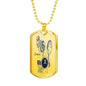 Gemini Constellation Horoscope Zodiac Necklace Dog Tag Stainless Steel or 18k Gold 24" Chain - Express Your Love Gifts