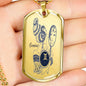 Gemini Constellation Horoscope Zodiac Necklace Dog Tag Stainless Steel or 18k Gold 24" Chain - Express Your Love Gifts