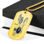 Gemini Constellation Horoscope Zodiac Necklace Dog Tag Stainless Steel or 18k Gold 24" Chain - Express Your Love Gifts