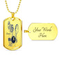 Gemini Constellation Horoscope Zodiac Necklace Dog Tag Stainless Steel or 18k Gold 24" Chain - Express Your Love Gifts