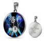 Gemini Purple Galaxy Zodiac Necklace Stainless Steel or 18k Gold Circle Pendant - Express Your Love Gifts