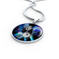 Gemini Purple Galaxy Zodiac Necklace Stainless Steel or 18k Gold Circle Pendant - Express Your Love Gifts