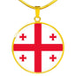 Georgia Flag Necklace Georgia Flag Stainless Steel or 18k Gold 18-22" - Express Your Love Gifts
