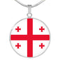 Georgia Flag Necklace Georgia Flag Stainless Steel or 18k Gold 18-22" - Express Your Love Gifts