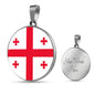 Georgia Flag Necklace Georgia Flag Stainless Steel or 18k Gold 18-22" - Express Your Love Gifts