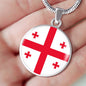 Georgia Flag Necklace Georgia Flag Stainless Steel or 18k Gold 18-22" - Express Your Love Gifts