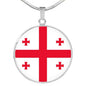 Georgia Flag Necklace Georgia Flag Stainless Steel or 18k Gold 18-22" - Express Your Love Gifts
