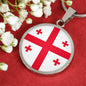 Georgia Flag Necklace Georgia Flag Stainless Steel or 18k Gold 18-22" - Express Your Love Gifts