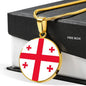 Georgia Flag Necklace Georgia Flag Stainless Steel or 18k Gold 18-22" - Express Your Love Gifts