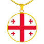 Georgia Flag Necklace Georgia Flag Stainless Steel or 18k Gold 18-22" - Express Your Love Gifts