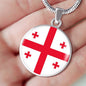Georgia Flag Necklace Georgia Flag Stainless Steel or 18k Gold 18-22" - Express Your Love Gifts