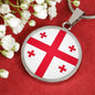 Georgia Flag Necklace Georgia Flag Stainless Steel or 18k Gold 18-22" - Express Your Love Gifts