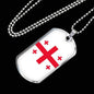 Georgia Flag Necklace Georgia Flag Stainless Steel or 18k Gold Dog Tag 24" - Express Your Love Gifts