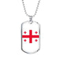Georgia Flag Necklace Georgia Flag Stainless Steel or 18k Gold Dog Tag 24" - Express Your Love Gifts