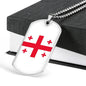 Georgia Flag Necklace Georgia Flag Stainless Steel or 18k Gold Dog Tag 24" - Express Your Love Gifts