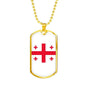 Georgia Flag Necklace Georgia Flag Stainless Steel or 18k Gold Dog Tag 24" - Express Your Love Gifts