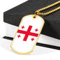 Georgia Flag Necklace Georgia Flag Stainless Steel or 18k Gold Dog Tag 24" - Express Your Love Gifts